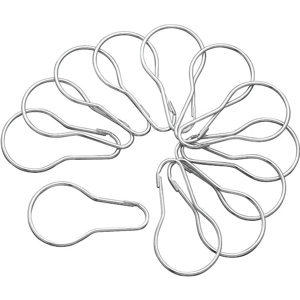 Plumb Pak Shower Curtain Pin, Snap-Fit, Steel, Bright, For: Shower Rods - PP22525