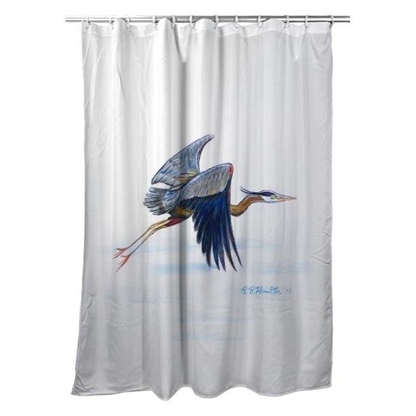 Betsy Drake Betsy Drake SH327 70 x 72 in. Eddies Blue Heron Shower Curtain - SH327