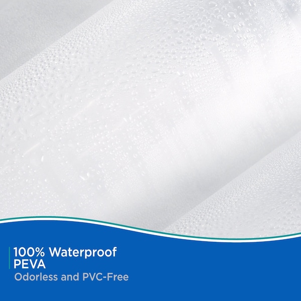 Kenney Mfg Medium Weight PEVA Stall Shower Curtain Liner, 42in W x 72in H, Clear - KN61147