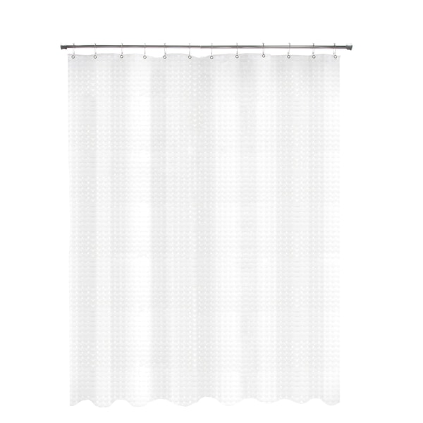 Kenney Mfg Medium Weight Embossed PEVA Shower Liner, 70" W x 72" H, Clear - KN61151