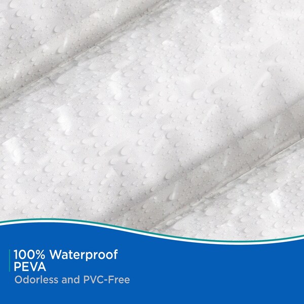 Kenney Mfg Medium Weight Embossed PEVA Shower Liner, 70" W x 72" H, Clear - KN61151