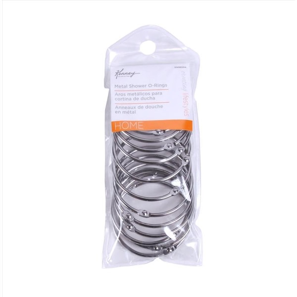 Kenney Mfg Kenney Chrome Silver Steel Shower Curtain Rings 12 pk - KN96004