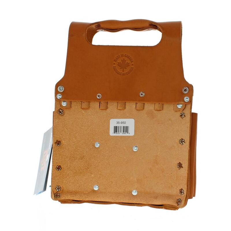 IDEAL 9 in. W Tuff-Tote Premium Leather Tool Bag with Strap (8-Pocket) - 35-950