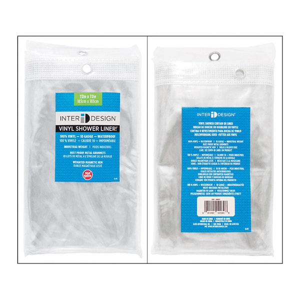 Interdesign iDesign 72 in. H X 72 in. W Clear Shower Curtain Liner Vinyl - 12030