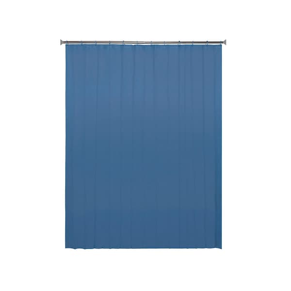 Kenney Mfg Lightweight PEVA Shower Curtain Liner and C-Ring Set, 70in W x 72in H, Blue - KN61752