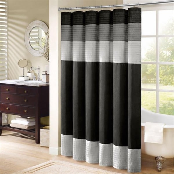 Madison Park Amherst Shower Curtain, Black - MP70-246