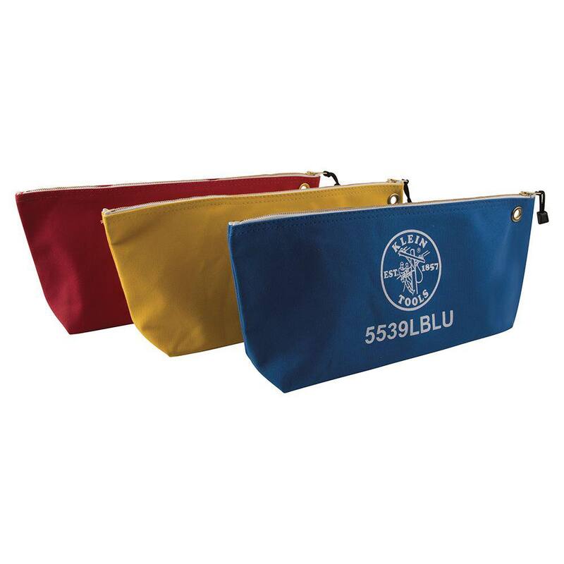 Klein Tools 18 in. Canvas Tool Bag with Zipper in Assorted Colors (3-Pack) - 5539LCPAK