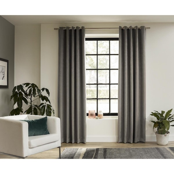 Ltl Home Products 63 in. Intensions Single Curtain Rod Kit, Brushed Nickel - CYLOBN63KIT