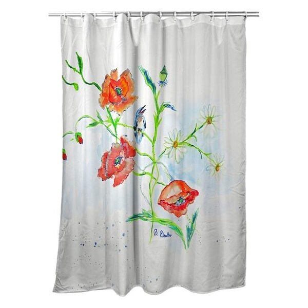 Betsy Drake Betsy Drake SH1051 Poppies & Daisies Shower Curtain - SH1051