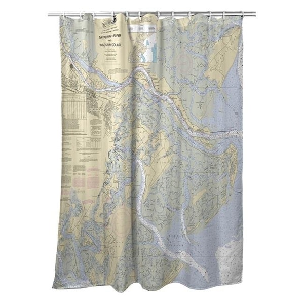 Betsy Drake Betsy Drake SH214 Savannah River & Wassaw Sound; GA Nautical Map Shower Curtain - 70 x 72 in. - SH214