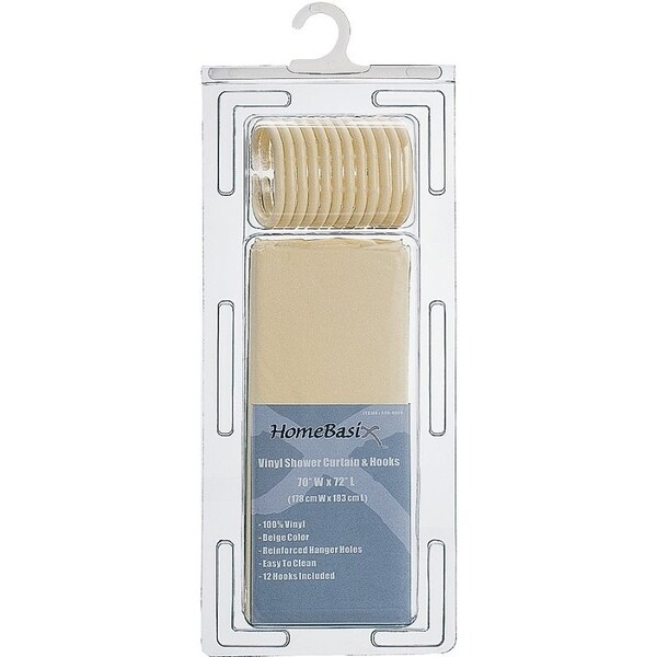Simple Spaces Shower Curtain, PVC/Vinyl, Beige, Beige - SD-626BG-3L