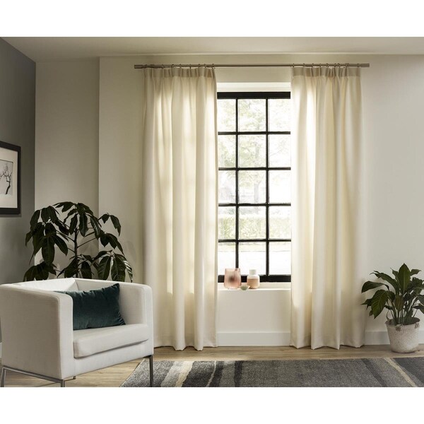 Ltl Home Products 63 in. Intensions Single Curtain Rod Kit, Brushed Nickel - CYLAJBN63KITR