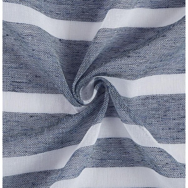 Homeroots 72 x 70 x 1 in. Navy & White Striped Shower Curtain - 399768