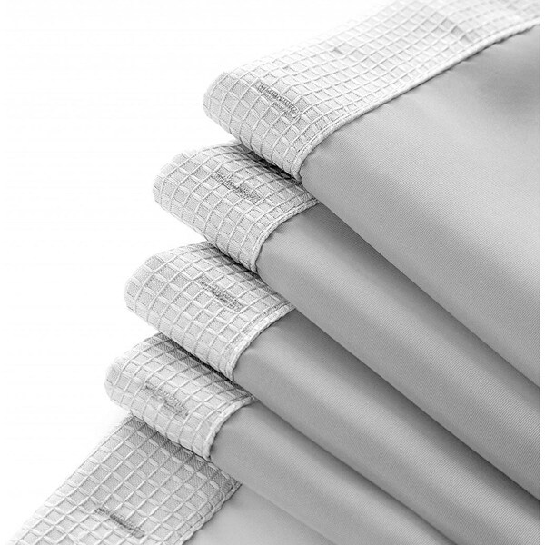 Homeroots 72 x 70 x 1 in. Silver Modern Grid Shower Curtain & Liner Set - 399755