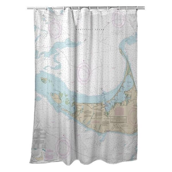 Betsy Drake Betsy Drake SH13241NI 70 x 72 in. Nantucket Island; MA Nautical Map Shower Curtain - SH13241NI