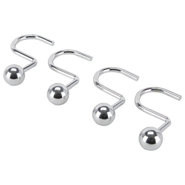 Simple Spaces Ball Shower Curtin Hook, 1-1/16 in Opening, Steel, Chrome, 1-3/4 in W, 2-7/8 in H - SD-CBH-CH