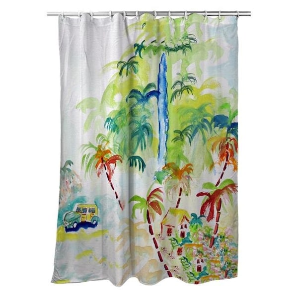 Betsy Drake Betsy Drake SH821 70 x 72 in. Colorful Palms Shower Curtain - SH821