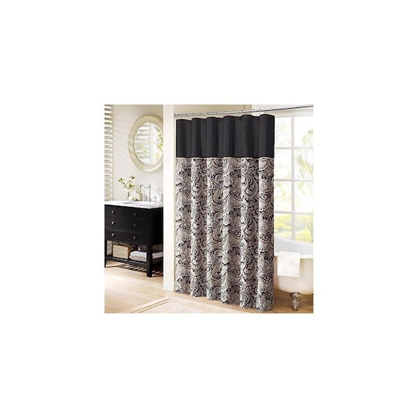 Madison Park Aubrey Shower Curtain, Black - 72 x 72 in. - MP70-845