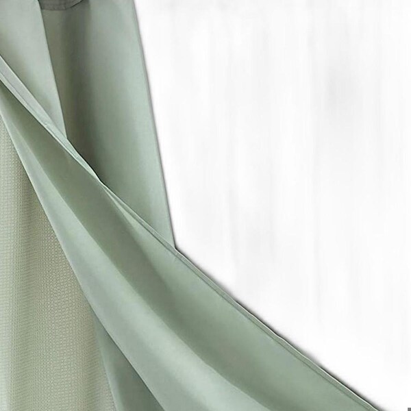 Homeroots 72 x 70 x 1 in. Sage Green Modern Grid Shower Curtain & Liner Set - 399758