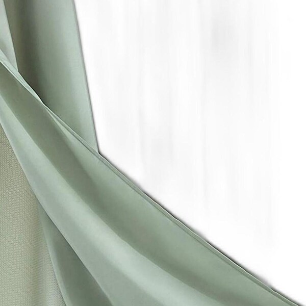 Homeroots 72 x 70 x 1 in. Sage Green Modern Grid Shower Curtain & Liner Set - 399758