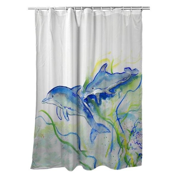 Betsy Drake Betsy Drake SH002 70 x 72 in. Betsys Dolphins Shower Curtain - SH002
