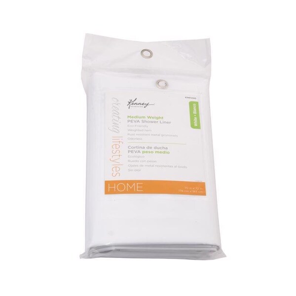 Kenney Mfg Kenney 72 in. H X 70 in. W White Shower Curtain Liner PEVA - KN61440