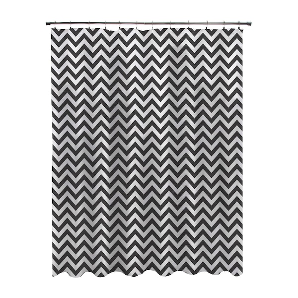 Kenney Mfg Medium Weight Decorative PEVA Shower Liner, 70" W x 72" H, Chevron - KN61284