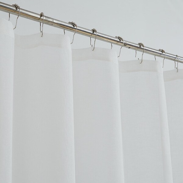 Homeroots 72 x 70 x 1 in. White Contemporary Velvet Scroll Shower Curtain - 399748