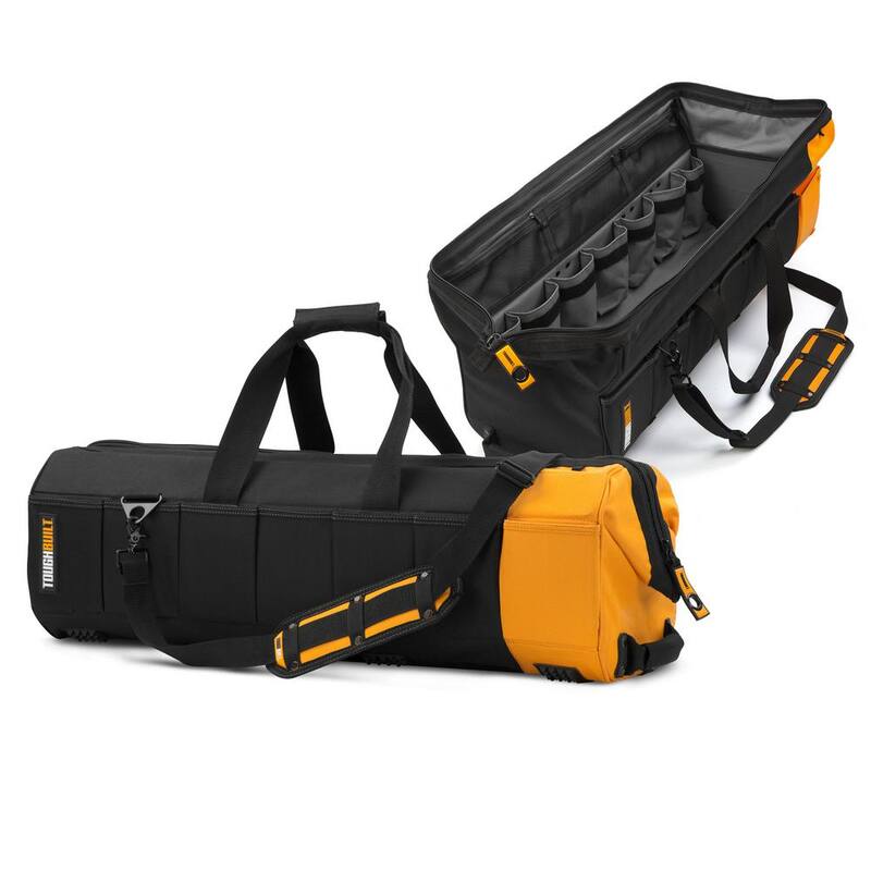 TOUGHBUILT Massive Mouth 30" Black and Gold Specialist Tool Bag with 65 pockets and heavy-duty reinforced rivet construction - TB-60-30