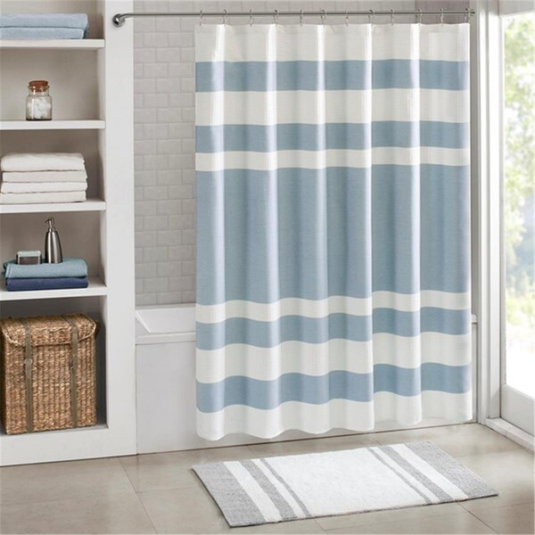 Madison Park 100 Percent Polyester Shower Curtain, Blue - 72 x 72 in. - MP70-4159