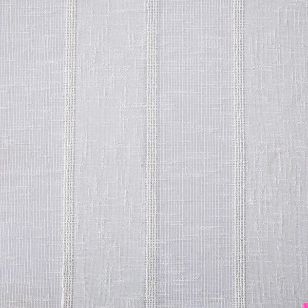 Homeroots 72 x 70 x 1 in. White Striped Embroidered Shower Curtain - 399740