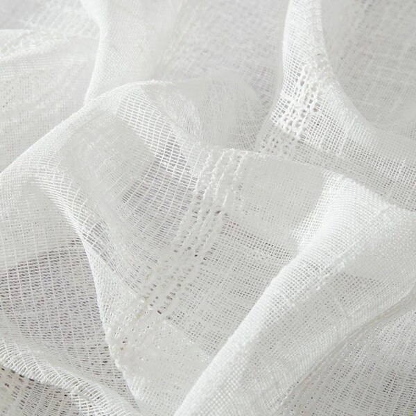 Homeroots 72 x 70 x 1 in. White Striped Embroidered Shower Curtain - 399740