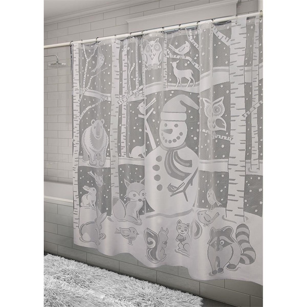 Doba-Bnt 72 x 72 in. Snowman Shower Curtain, White - SA2983608