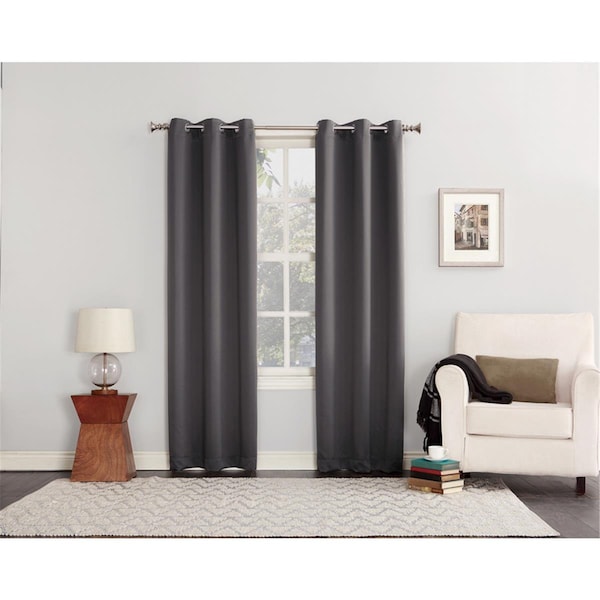 Kd Cuna 80 x 84 in. Norwich Gray Blackout Curtains, 2PK - KD1680277