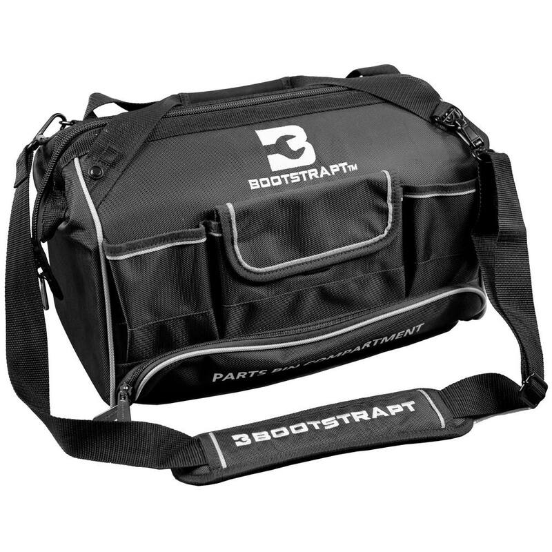 BOOTSTRAPT 16 in. Large Mouth Tool Bag with Integrated Parts Bin Compartment - 006-543