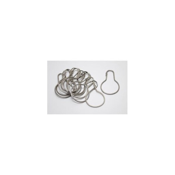 Frost Products Ltd Frost Stainless Steel Shower Curtain Hooks - Pack of 12 - 1144-501L - 1144-501L