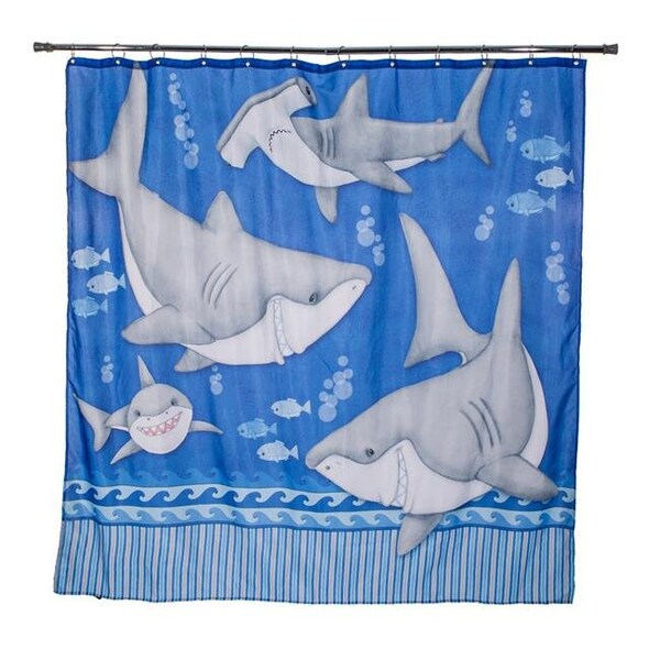 Borders Unlimited Borders Unlimited 70022 Fishn Sharks - Under Water Shower Curtain - 70022