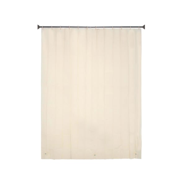 Kenney Mfg Lightweight PEVA Shower Curtain Liner and C-Ring Set, 70in W x 72in H, Cream - KN61756