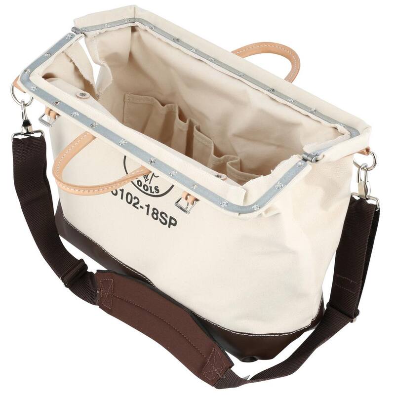 Klein Tools Deluxe Tool Bag, Canvas, 13 Pockets, 18-Inch - 5102-18SP