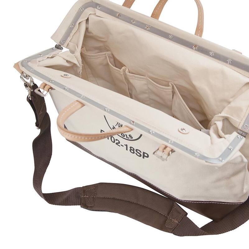 Klein Tools Deluxe Tool Bag, Canvas, 13 Pockets, 18-Inch - 5102-18SP