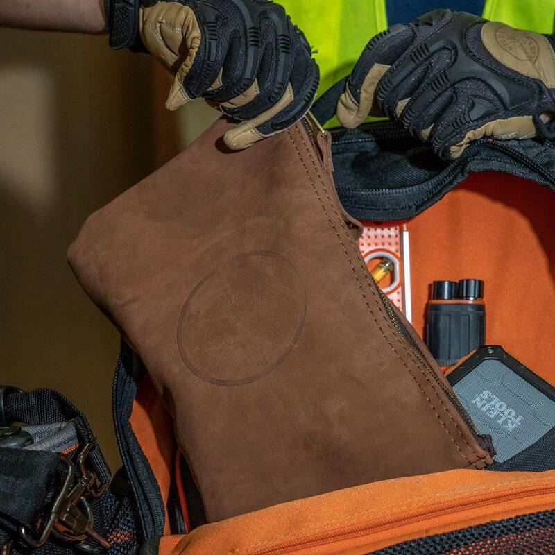 Klein Tools 12-1/2 in. Leather Zipper Bag - 5139L