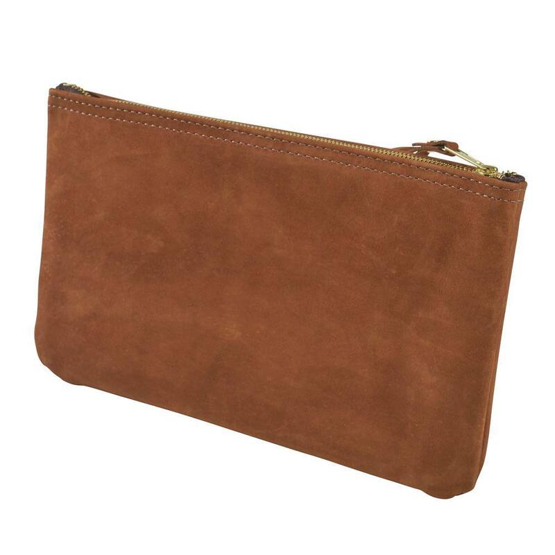 Klein Tools 12-1/2 in. Leather Zipper Bag - 5139L