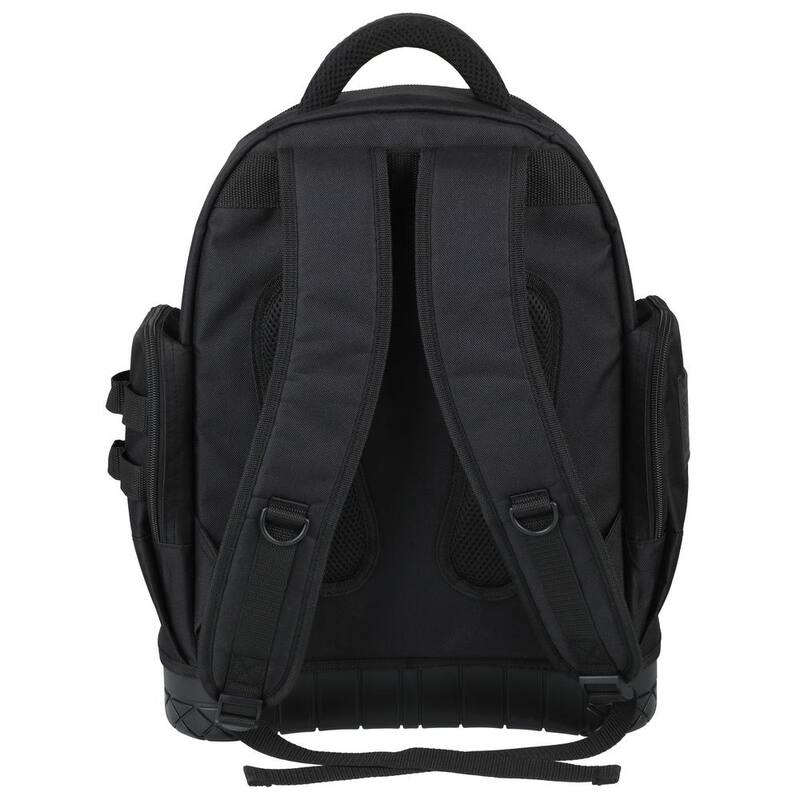 OLYMPIA 17.5 in. Black Water-Resistant Tool Organizer Backpack, Double Strap Handle, Padded Shoulder Straps - 91-020
