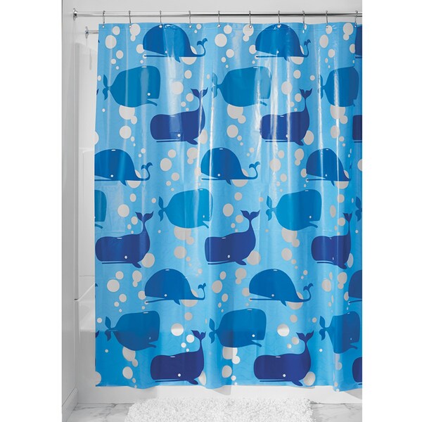 B & K iDesign 72 in. H X 72 in. W Blue Moby Shower Curtain Polyethylene - 32580