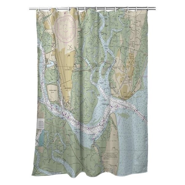 Betsy Drake Betsy Drake SH11506 St Simons Sound; GA Nautical Map Shower Curtain - 70 x 72 in. - SH11506
