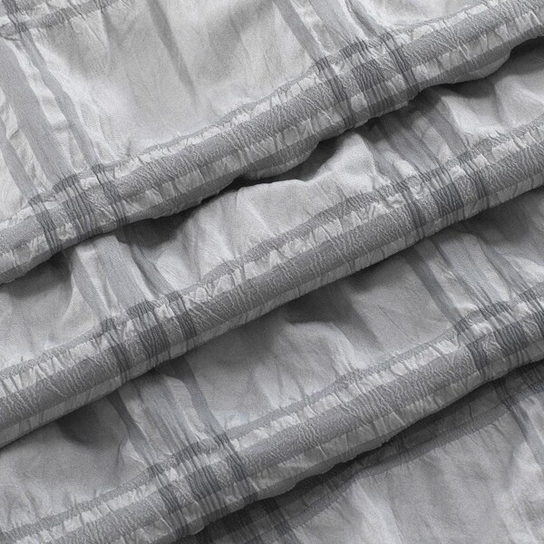 Homeroots 72 x 70 x 1 in. Gray Modern Striped Crinkle Shower Curtain - 399717