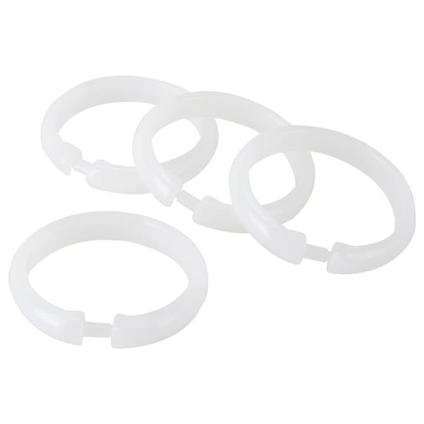 Simple Spaces Shower Curtain Ring, Plastic, Frosted, 1 cm W, 2-3/8 in H - SD-ORING-F3L