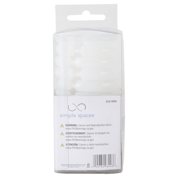 Simple Spaces Shower Curtain Ring, Plastic, Frosted, 1 cm W, 2-3/8 in H - SD-ORING-F3L
