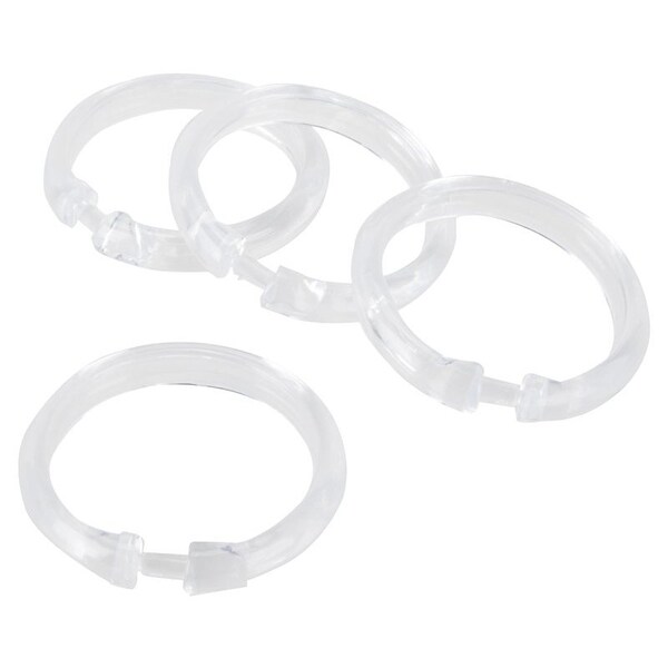 Simple Spaces Shower Curtain Ring, Plastic, Clear, 1 cm W, 2-1/2 in H - SD-ORING-C3L
