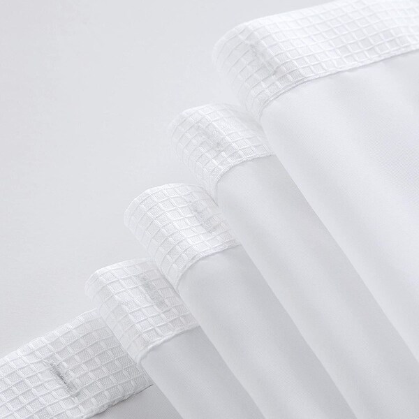 Homeroots 72 x 70 x 1 in. White Sheer & Grid Shower Curtain & Liner Set - 399750